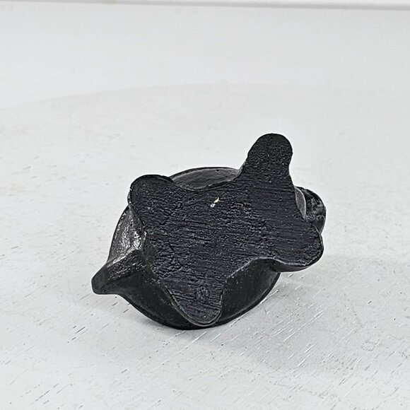 Vintage Coal Turtle Miniature Figurine Handmade Googly Eyes Black Quirky Decor - Picture 5 of 8